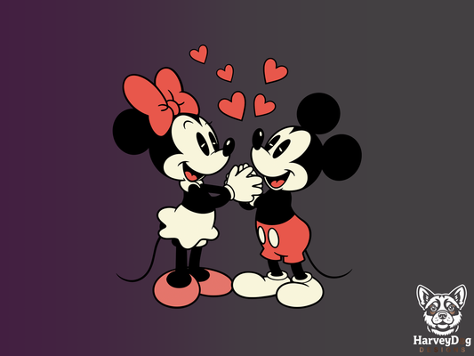 1928 Mickey Mouse SVG, Minnie Mouse PNG , LOVE Beautiful Illustration, Vintage Mickey png, Vintage Minnie png, 300pdi download, dtf enhanced