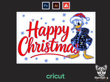 Happy Christmas from LV Duck of Donald - PNG Download, Sweatshirt, Sweater, Hoodie Design. Vector Art, Adobe Illustration Christmas Fun, Christmas gift.