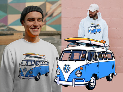 Classic VW Split Screen Camper Custom DTF Design - High Quality DTF Print on Cotton