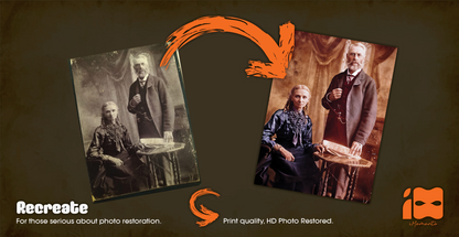 Old Photo Restoration - Recreate 1 Image - Upload Intro Offer $2.99USD