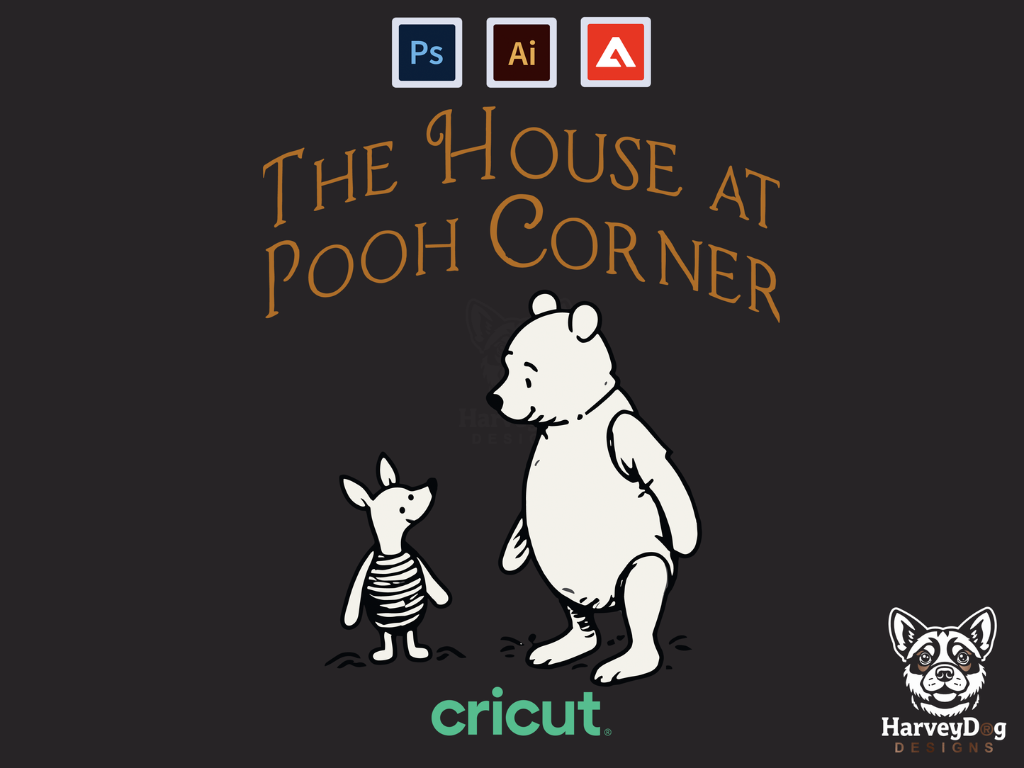 The House At Pooh Corner - Lovely Winnie the Pooh Illustration, Print Download DTF DTG HTV