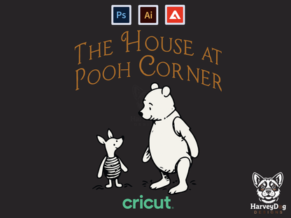 The House At Pooh Corner - Lovely Winnie the Pooh Illustration, Print Download DTF DTG HTV